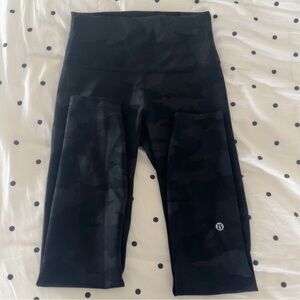Lululemon 25'' Camo Leggings Deep Coal Size 4